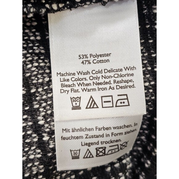 ALK Women's M Eddie Bauer Black‎ & White Open Drape Front Cardigan Sweater EUC! - Picture 8 of 8